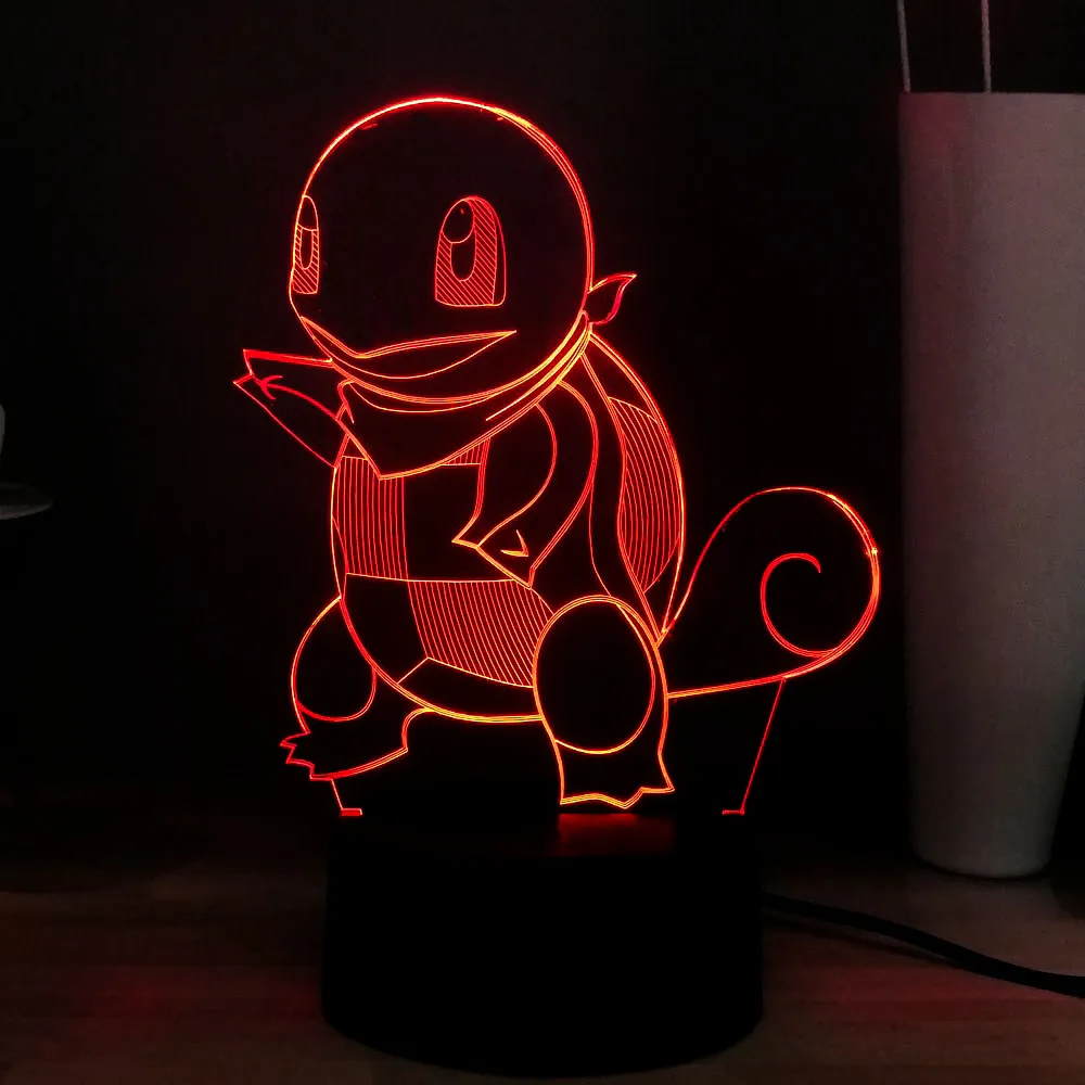 Покемон го каваи 3D ночник милый Пикачу чармандер, Сквиртл Charizard USB сенсорный разноцветный светодиодный свет сна детская игрушка в подарок - Испускаемый цвет: Pokemon 3
