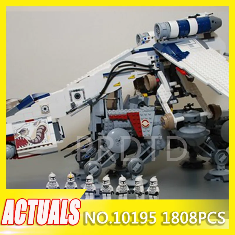 

STARWARS 10195 1788Pcs Republic Dropship with AT-OT Walker Model Star Building block Brick Compatible LegoINGlys Toy Gift War