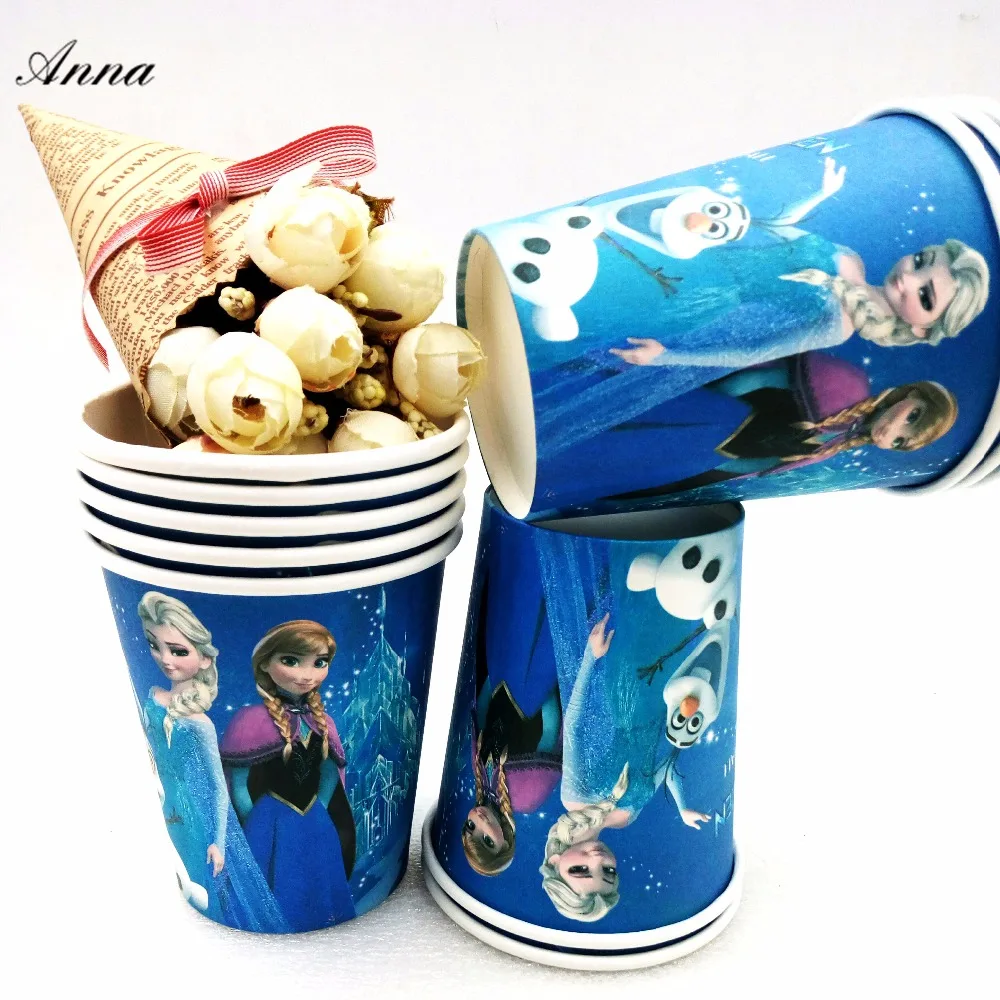 

10pcs/lot Frozen Elsa And Anna Party Supplies Paper Cup Cartoon Birthday Decoration Baby Shower Theme Boys Frozen Elsa And Anna