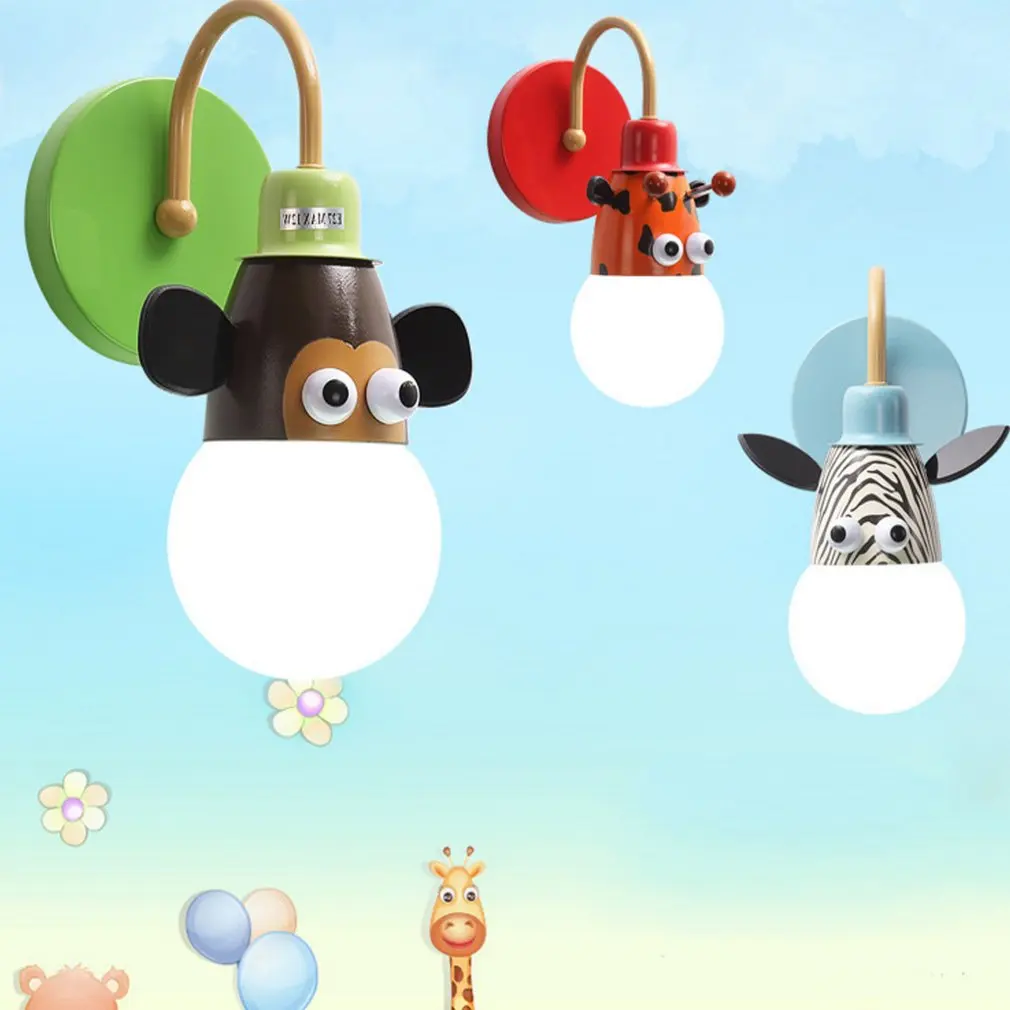 

2018 NEW Cartoon Children's Wall Lamp Monkey /Zebra/Giraffe Children's Wall Lamp