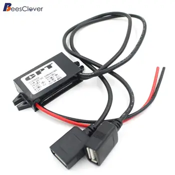 

Adeeing DC Converter 12V-5V Dual USB Cable Connector Power Supply Module Car Power Adapter Adopt High thermal conductive r30