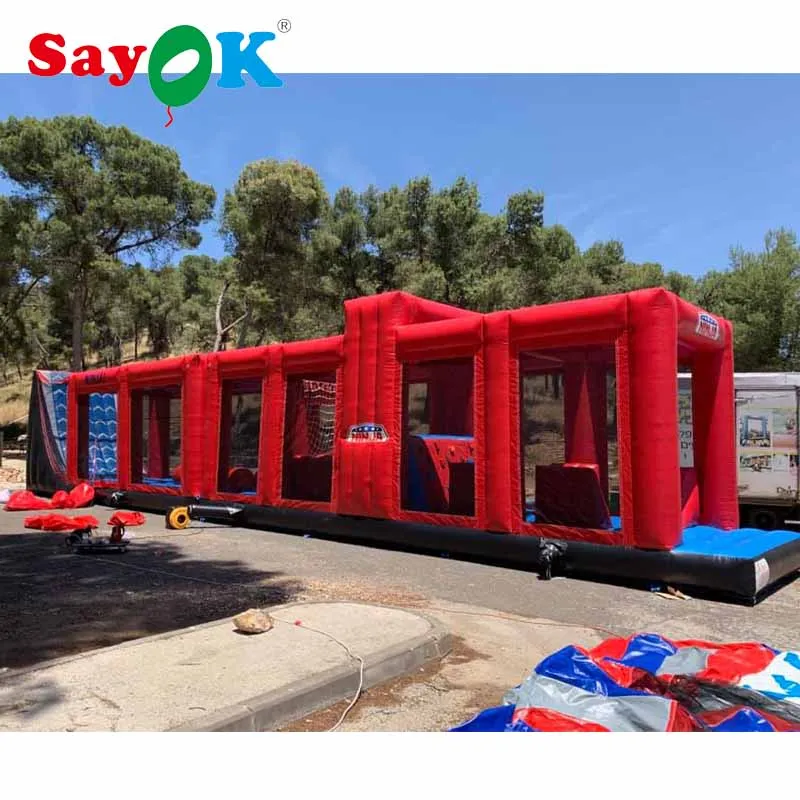

PVC Giant Inflatable Obstacle Game Inflatable Bouncy Slide Playing Tournament with Air Blower use for Rental/Commercial/Park