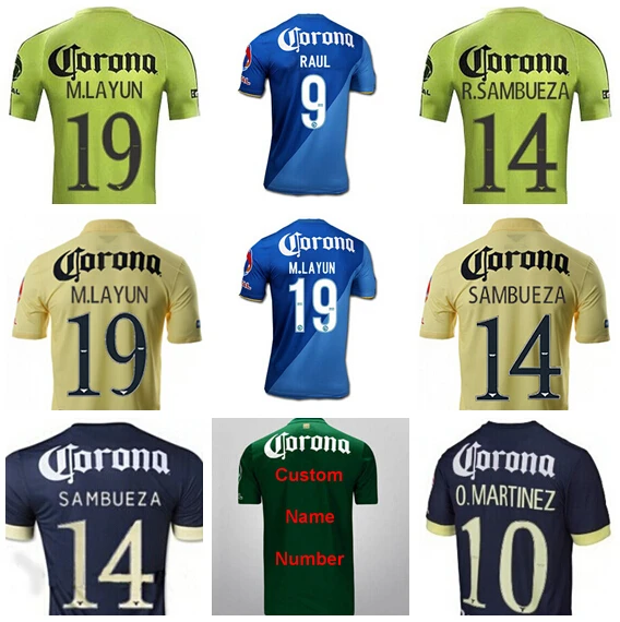 15 16 Mexico Club America Jersey Soccer 19 M Layun 9 Raul 7 Andy Rios 10 O Martinez 15 L Mendoza 22 P Aguilar Football Shirt Jersey Shirt Jersey Polo Shirtshirt Silk Aliexpress
