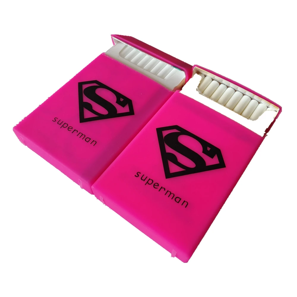 

Women Charm Pink Superman 100s Slim Cigarette Case Cover Lady Silicone Soft Elastic Cigarette Box Sleeve Cigarettes Package