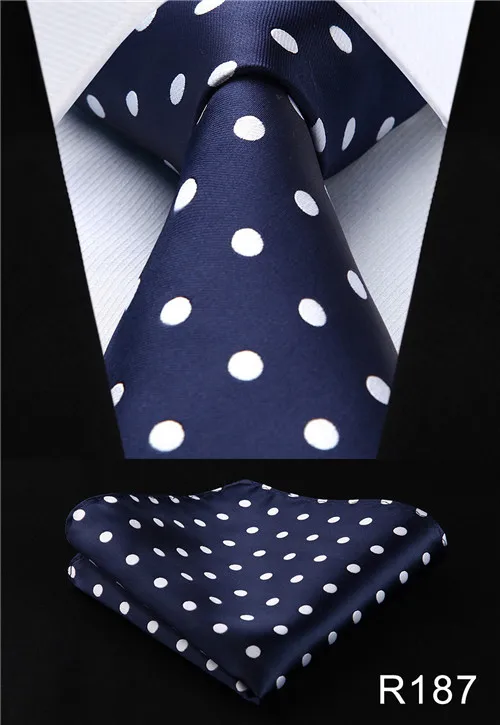Пейсли Проверьте Dot 3." шелк Тканые свадьба Для мужчин галстук платок Набор# Rm1 платок классический свадьбу мужская Мода - Цвет: R187