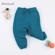 Зимние теплые вязаные штаны для маленьких мальчиков и девочек плотная мягкая верхняя одежда для малышей, брюки вязаные повседневные штаны для детей от 1 до 18 месяцев