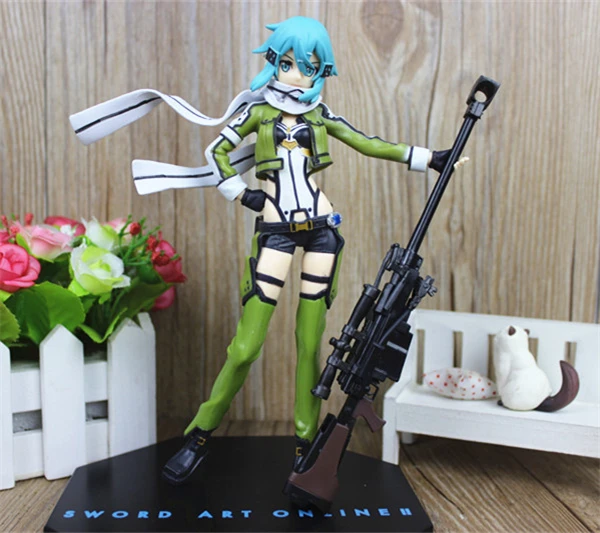 Аниме Sword Art Online 2 Sinon Asada Shino Sao 2 ПВХ фигурка игрушки 20 см, Sword Art Online II Asada Shino фигурка игрушки