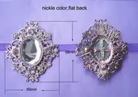 (L0064))free shipping wholesale 20pcs/lot, 50mmx58mm ,metal rhinestone button,retro look,flat back