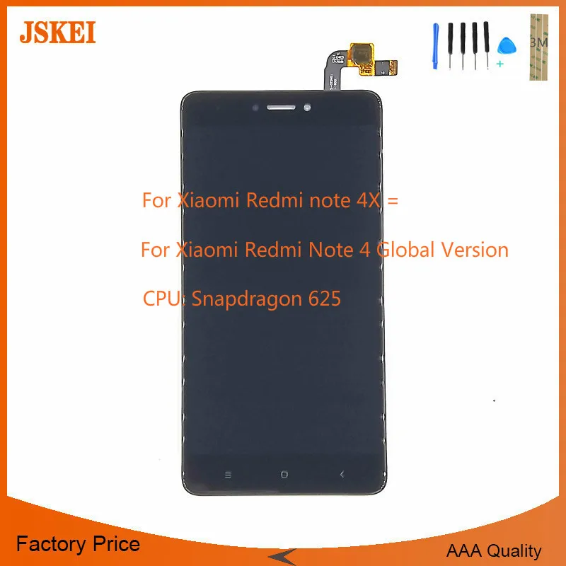 Snapdragon 625 для Xiaomi Redmi Note 4 глобальная версия Hongmi 4x экран ЖК дисплея в сборе 100%