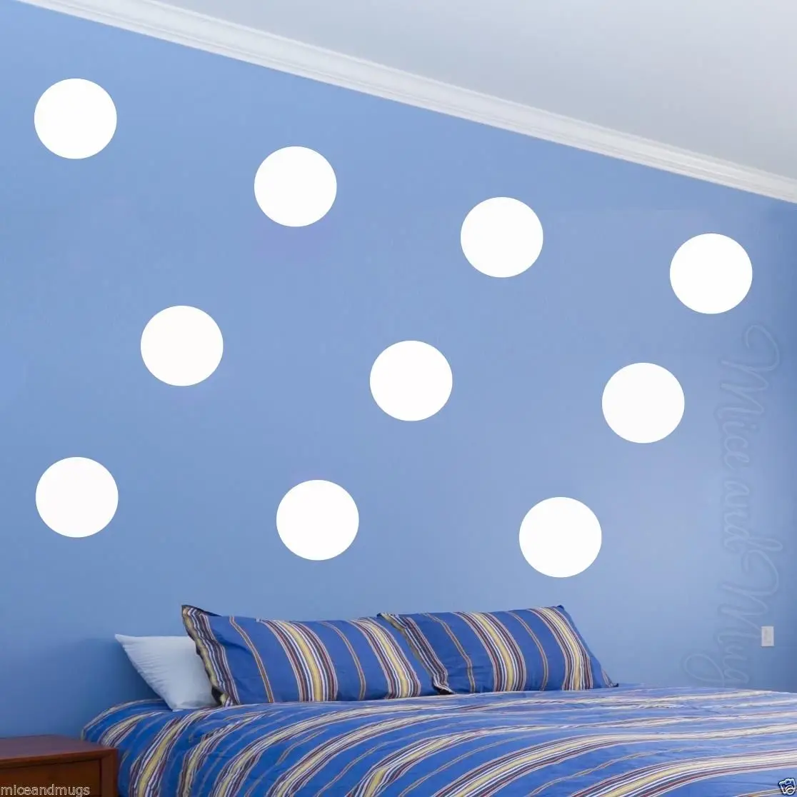 

Polka Dot Wall Decals Peel & Stick Big 12 cm Wall Dots Large Kids Room free shipping