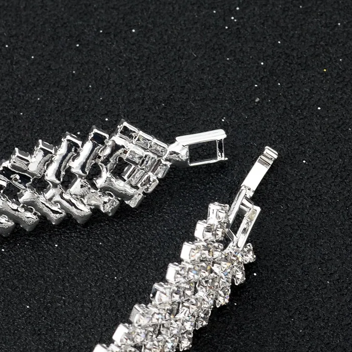 SZELAM новые браслеты со стразами для женщин модные серебряные браслеты и браслеты свадебные ювелирные изделия SBR150218