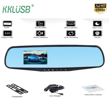 Car Dvr Camera Full HD 1080P Auto 3.2 Inch Rearview Mirror Digital Video Recorder Dual Lens Registratory Camcorder DVR Dash Cam