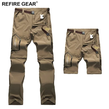

ReFire Gear 2018 New Sports Pants Men Removable Quick Dry Outdoor Tactical Walking Camo Pant Fishing Camping Breathable Trouser