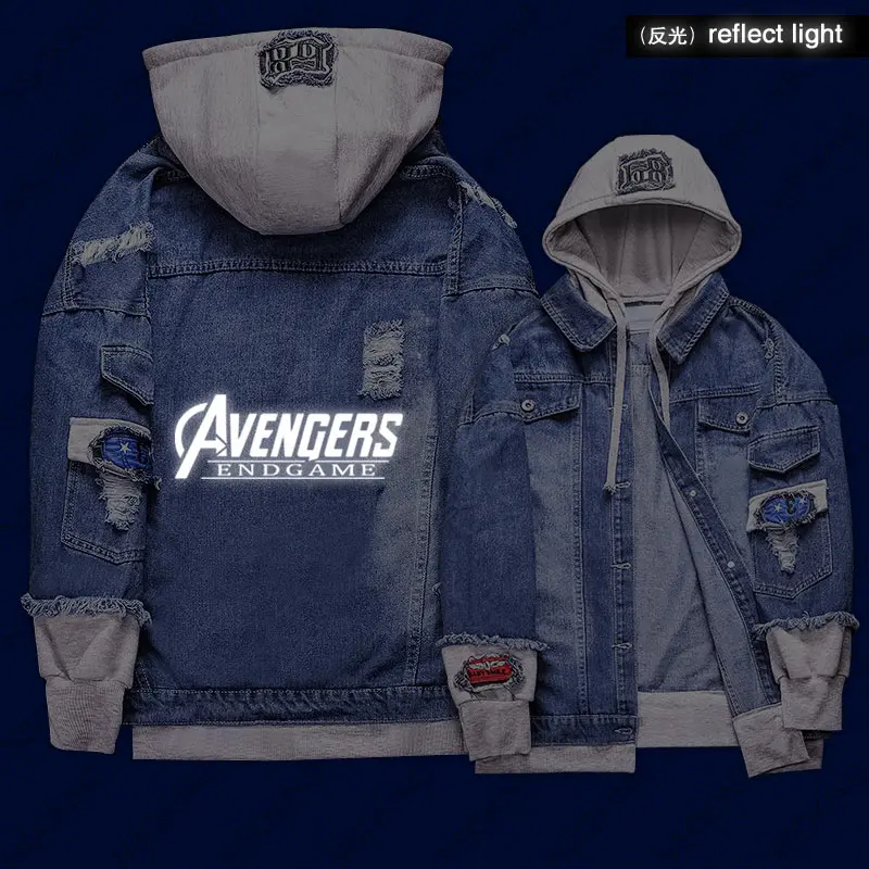 New Avengers Endgame Jeans Coat Avengers 4 Infinity War-Part II Men Quantum suit hoodie Women reflect light Fashion Jacket