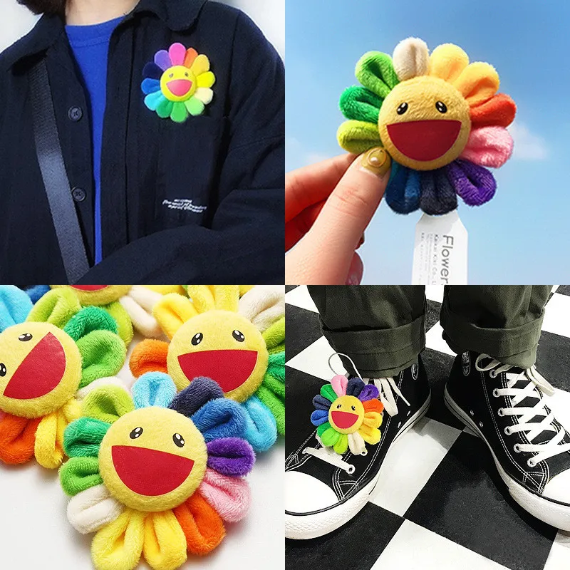

KOMi Cute Cartoon Colorful Animals Smile Sunflowers Rainbow Cloth Brooch Pins Jeans Bag Decoration Jewelry Accessories B60504