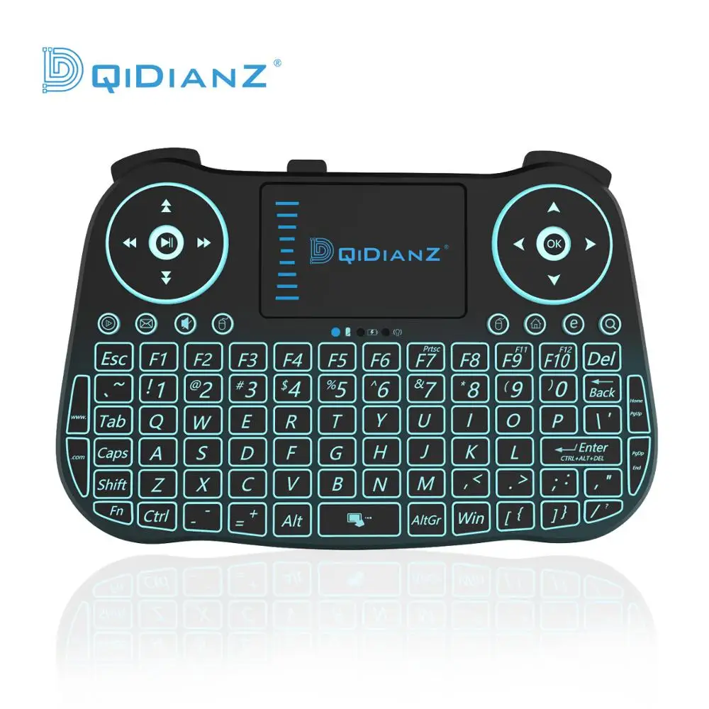 

Mini Wireless game Keyboard MT08 2.4G Backlit Touchpad for Android Smart TV Box PC-Black Built-in Lithium Battery