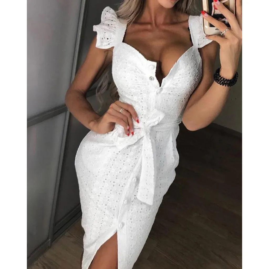 2019 الصيف مثير النساء الدانتيل والتطريز قصيرة الأكمام حزب البسيطة اللباس vestidos vestido رداء فام vestidos دي فيرانو sukienki