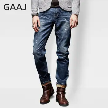 

PROFESSIONAL JEANS STORE Men Jeans Jeans Men Luxury Original European American Style Paint Distressed Blue Jeans