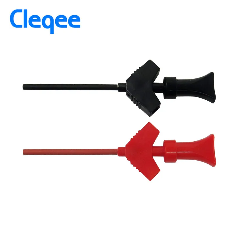 Cleqee P5003 10 шт. мини захват SMD IC Тест Крюк Клип Датчик перемычки Логический анализатор тест ing аксессуары красный/черный