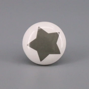 1x Ceramic Painted Star Drawer Cabinet Cupboard Pulls Home Kitchen Decor Wardrobe Door Handle Knobs Cute For Kids Room