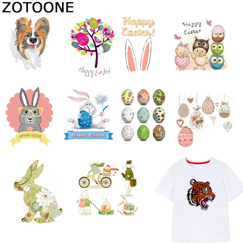 ZOTOONE милые наклейки в виде животных для одежды футболок термотрансферы детей