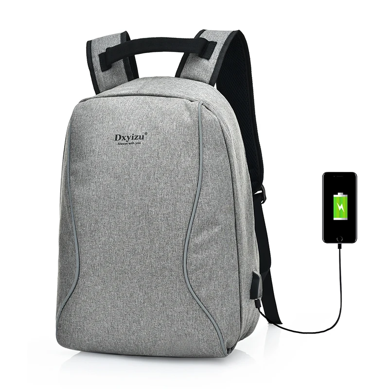 

Unisex Backpack Smart Charging Comfortable Student Polyester Bag Casual Business Travel Purple Blue Gray Black