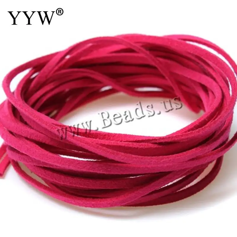 20 Colors 5 Meters 3mm*1.5mm Korea Artifical Suede Flat Leather Cord Lace String Strap Necklace Rope Bead Bracelet 1Pc Jewelry Findings