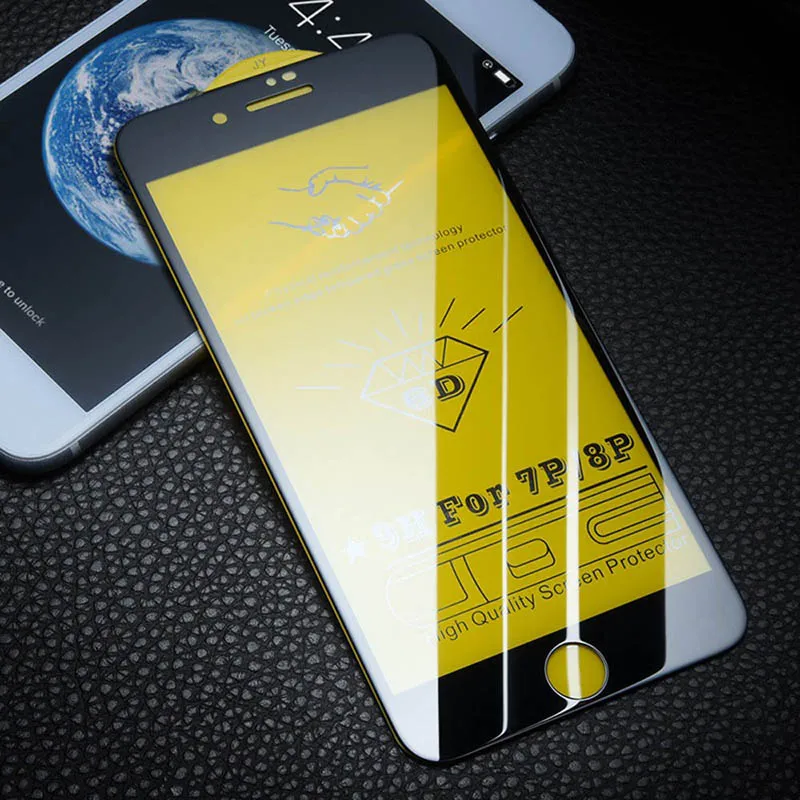 TOMKAS 6D Protective Glass on the For iPhone 7 Screen Protector Glass on the For iPhone 6 6S 7 8 Plus X Protective Film Glass