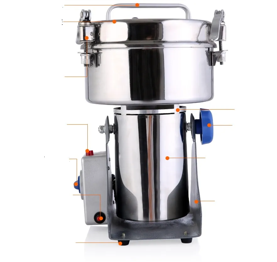 2500G Multifunction Swing Type Portable Grinder 2500G Cereal&Pepper&Flood Flour Pulverizer Food Mill Cooking Tools POWER Machine