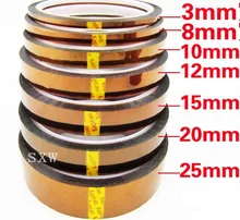 15mm x Poliimida 33 m Resistente Ao Calor de Alta Temperatura Fita Adesiva