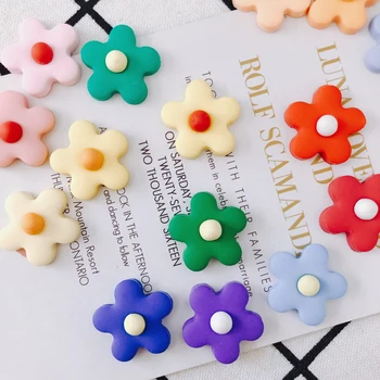 

4pieces/lot children's fun color color small flower patch DIY jewelry earrings ear-nail accessories