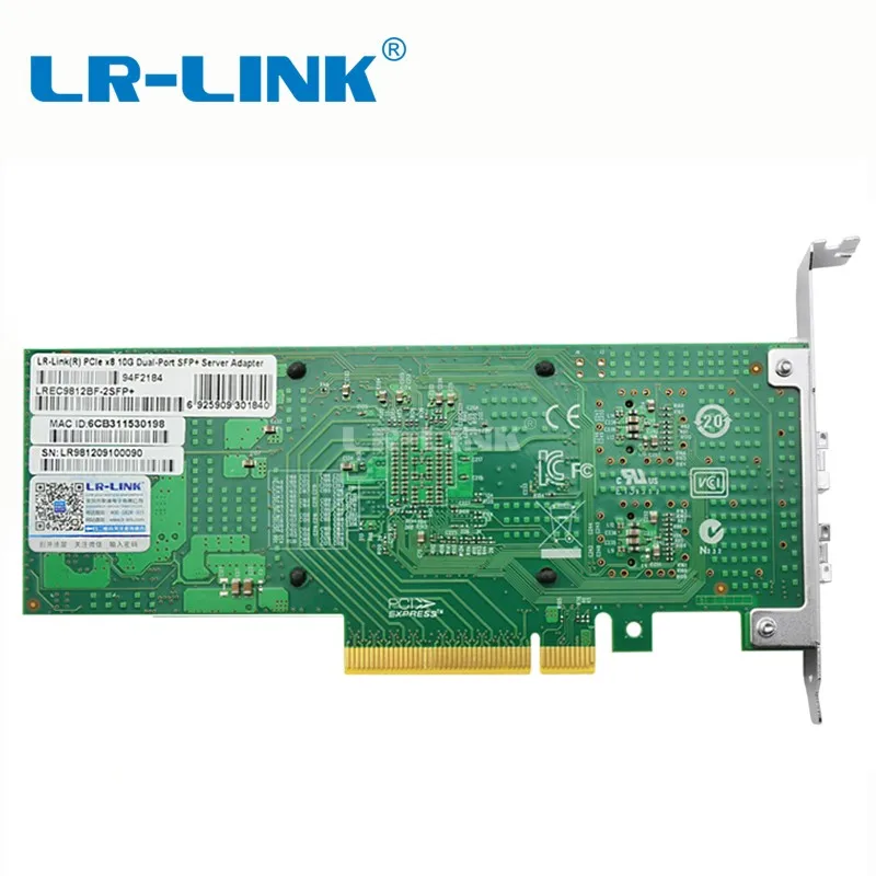 LR-LINK 9812BF-2SFP+ двойной порт 10 Гб nic ethernet адаптер pci-e волоконно-оптическая сетевая карта lan Карта Intel X710-DA2 совместимый