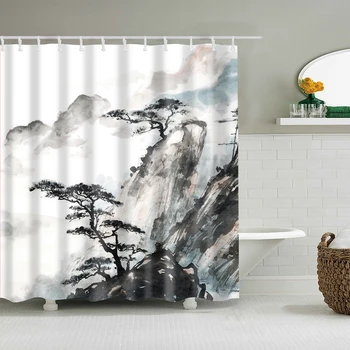 

1.8*1.8m Plants Animals Shower Curtain Bathroom Waterproof Polyester Shower Curtain Leaves Printing Curtains for bathroom shower