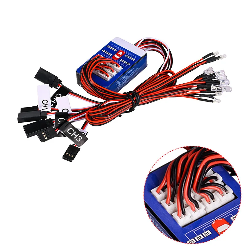 

Rc 12 LED Lighting System Kit Smart Simulation Lights 1/10 Drift On Road RC Car Yokomo Tamiya Hop-up options Remote Control
