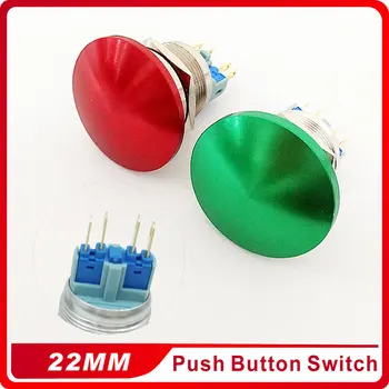 

22mm Metal Aluminum Self-locking Switch Push Button Mushroom Emergency Stop Push Button Waterproof Switch momentary 1NO 1NC