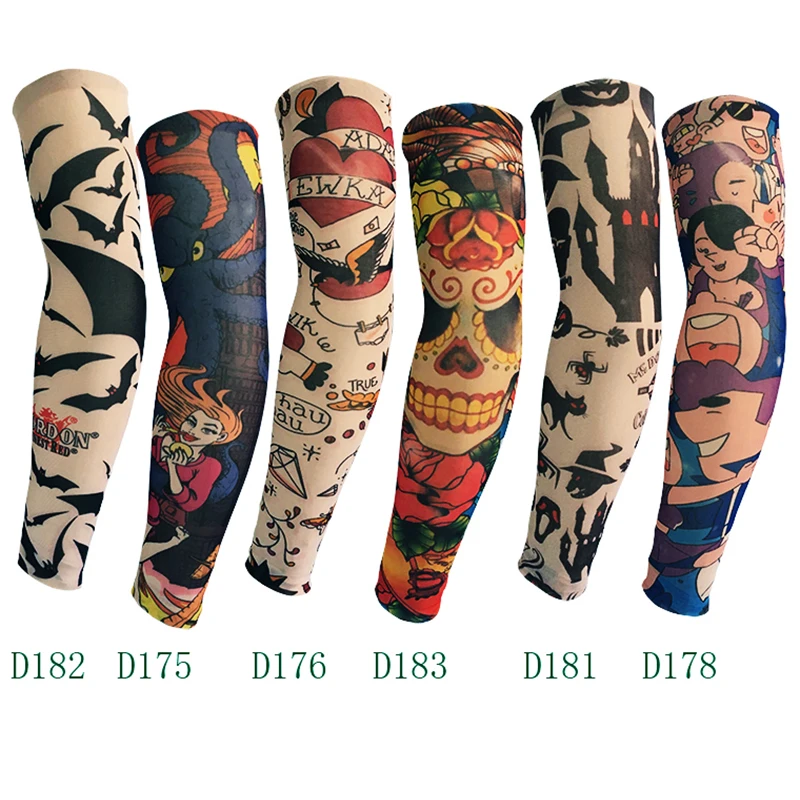

Ice Sleeve Unisex Summer Outdoors Sun Protection Sunshade Protection Code High Elasticity Breathable Tattoo Print Arm Sleeve