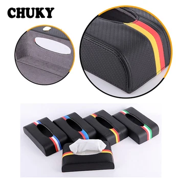 

CHUKY 1pcs Car Tissue Box Carbon Fiber High-grade Elegance Flag For Hyundai Solaris i30 Tucson ix35 Land Rover BMW E46 E39 E90