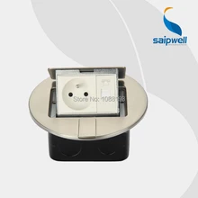 Нержавеющая сталь французский Стиль напольное гнездо/напольная розетка с заземлением со телефонных контактов SPD-2Y/SC6-9(220V 16A