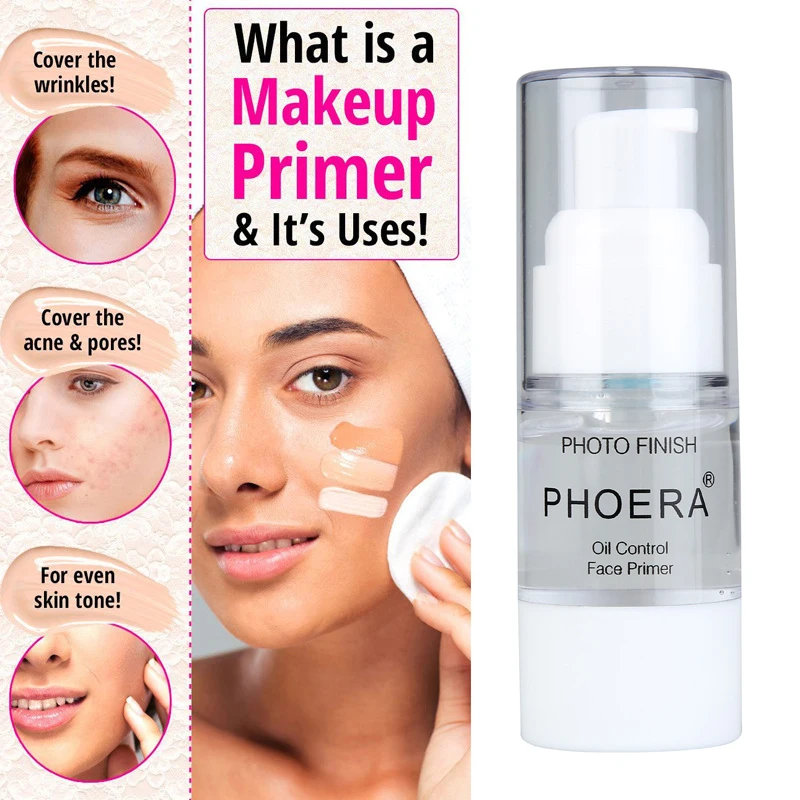 PHOERA 18ml Long-lasting Transparent Cream Pore Perfect Primer Oil Control Moisturizing Isolated Lotion Makeup Foundation TSLM2 | Красота и