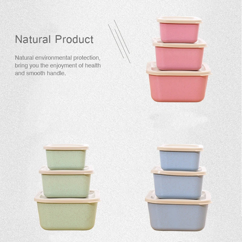 

3 pcs/set Plastic storage Box Keep Fresh Kitchen Storage Pot for Food Storage Makeup Organizer Food Containers good quality