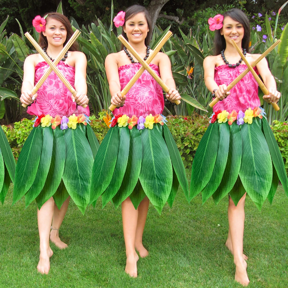 

Hawaiian Leaf Skirt Green Grass Dance Skirt for Beach Party Summer Holiday Hawaiian Artificial Adults Hula Leaves Grass Skirt
