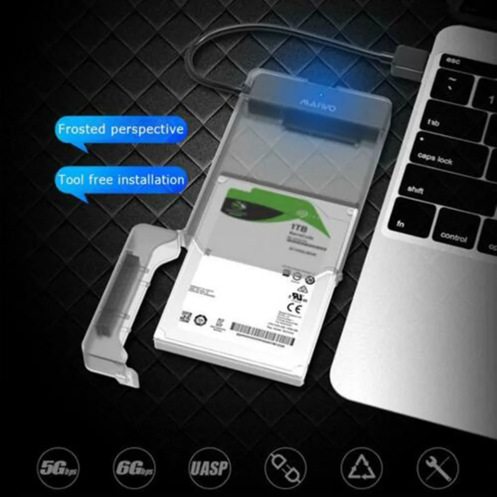 

Usb 3.0 To Sata 3.0 Hdd Hard Drive Enclosure Support 2.5 Inch Ssd Free Tools 3TB External HDD Case 5Gbps For Adapter Hard Drive