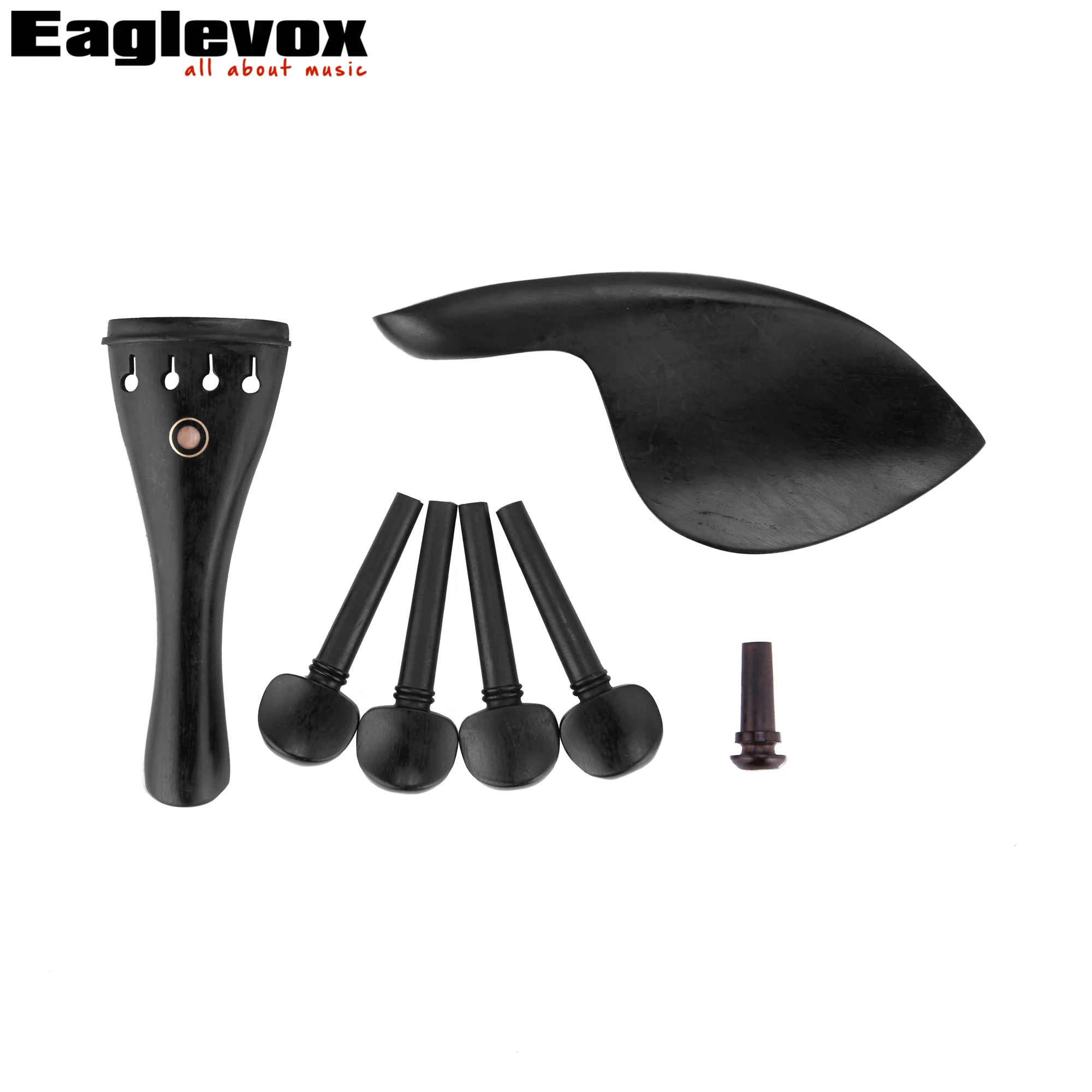 Ebony Violin Parts Chinrest Endpin Pegs Tailpiece Accessories for 4/4 | Спорт и развлечения