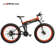T750Plus Sport 26*4.0 Fat Bike, 1000W/500W 48V Folding Mountain Bike, Hidden Lithium Battery, Full Suspension Snow Bike
