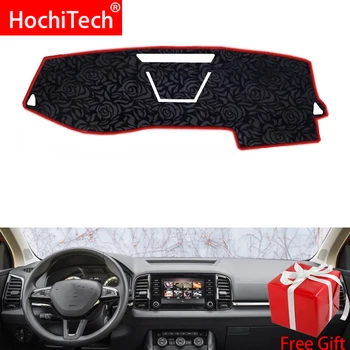 

Rose Pattern Non-slip Dashmat Dash Mat Dashboard Cover Pad Cover Carpet Car Sticker for Skoda KAROQ 2018 Car Styling