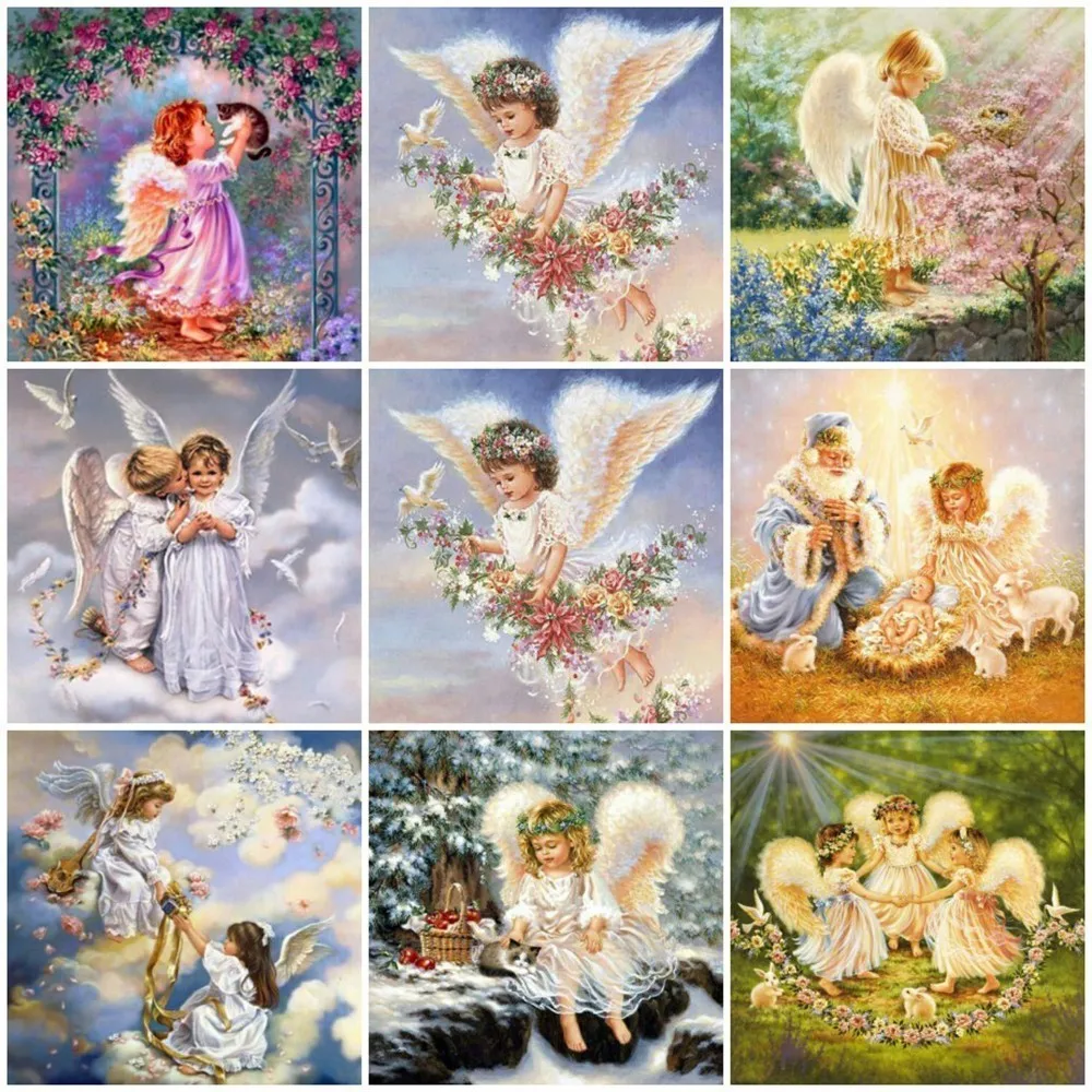 

Diamond Painting 5D DIY Diamond Embroidery Angel Baby Girl Full Square Religion Home Decor Mosaic Picture Of Rhinestones Gift