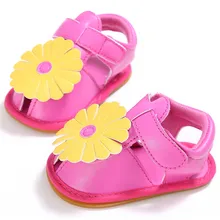 Новая мода Цветок из искусственной кожи детские FirstWalker Обувь летом трудно резиновые детские сандалии для девочек Спортивная обувь маленьких Обувь