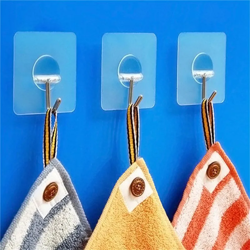 6PCS Transparent Seamless Stickey Wall Hanger Tile Adhesive kitchen Bathroom Strengthen Loading