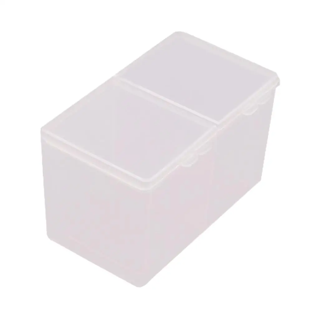 2-Compartments Clear Cotton Pad Swab Container UV Gel Polish Powder Storage Box Hot