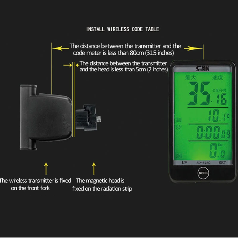 Велосипедный компьютер Спидометр Одометр измеритель скорости крепление lcd mtb led большой экран велосипедный Спидометр беспроводной руль